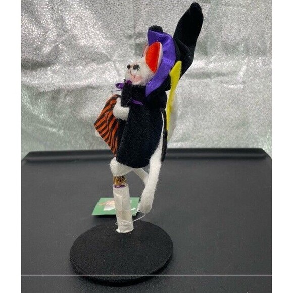 Annalee Halloween 2008 Flying Witch Mouse with Bat and Moon 6” 75th Anniversary - Picture 4 of 10